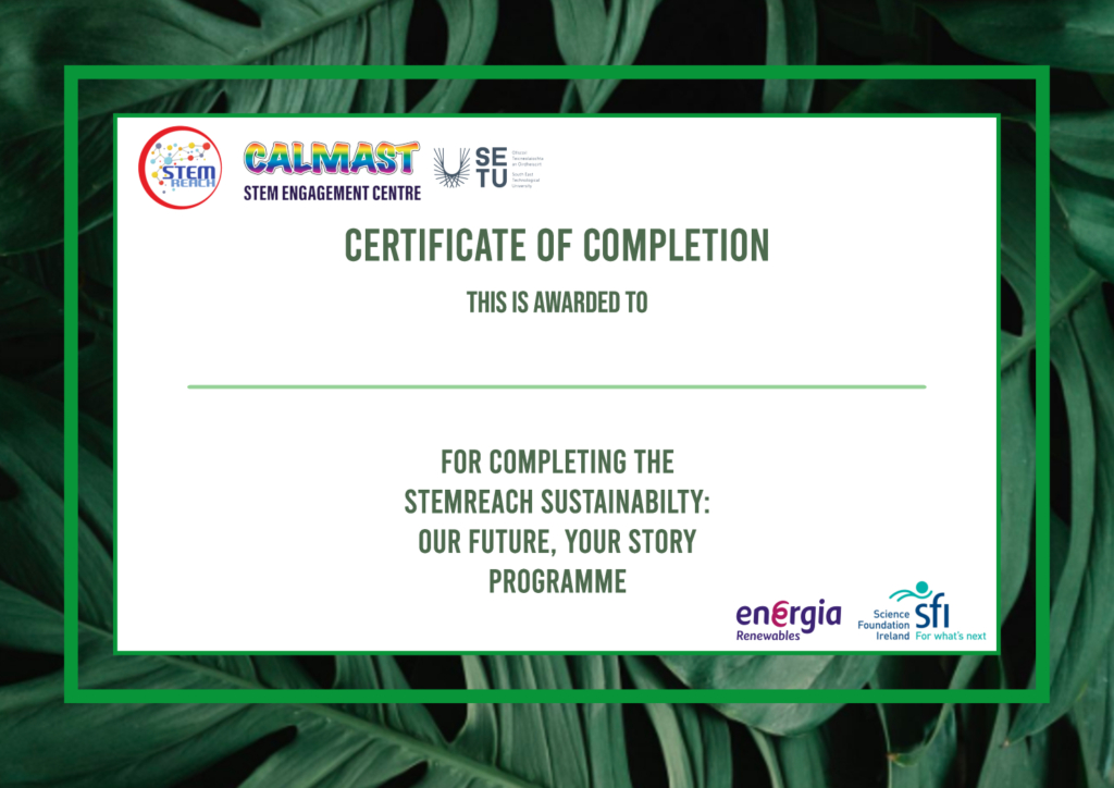 STEMreach Sustainabiltiy Cert of Completion