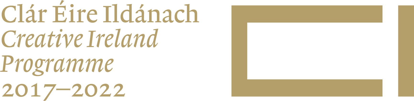 Logo of Creative Ireland Programme - Clar Eire Ildanach (2017-2022)